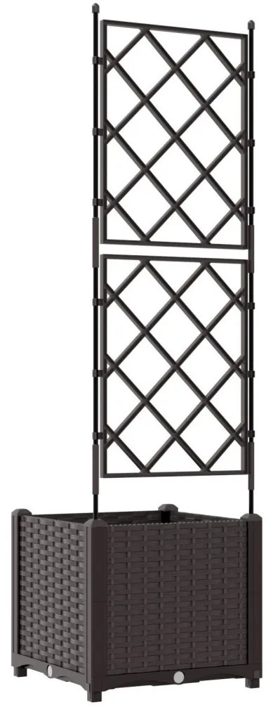 Trellis-es virágcserép Barna 40x40x143 cm
