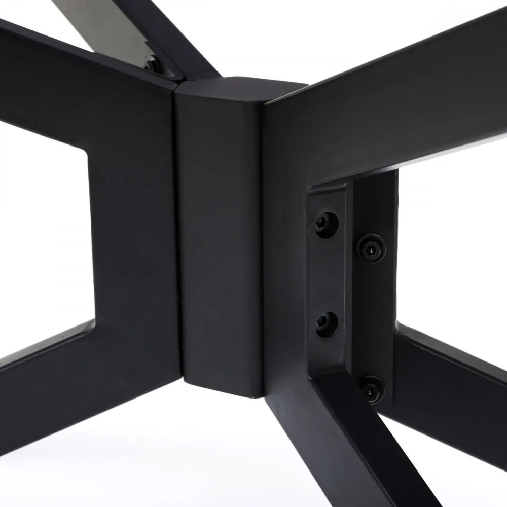 Masă de dining modernă în culoarea stejarului. Dimensiuni: 180x90x75 cm, blat MDF, structură și picioare din metal negru mat HT-885 Din stoc intern
