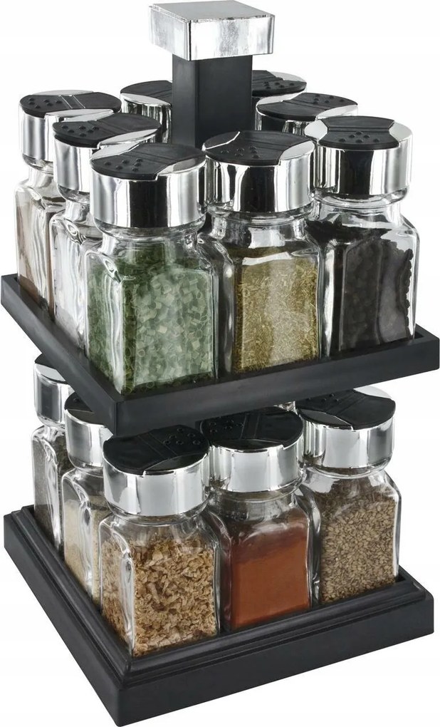 Fűszertartó állvány 2 szintes, négyzet alakú