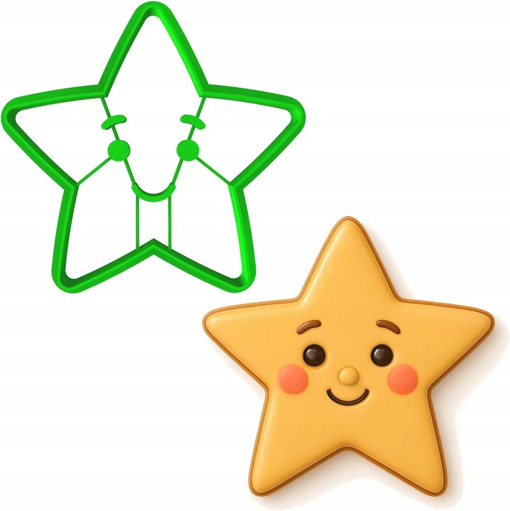 Karácsonyi Forma Mézeskalács lyukasztó Karácsonyi Csillag 8cm