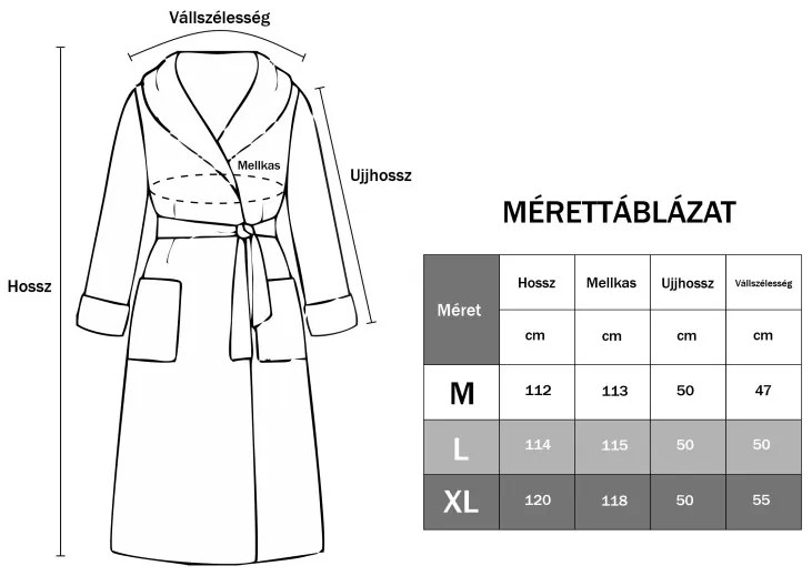 EMI mikroszálas piros fürdőköpeny, Vel