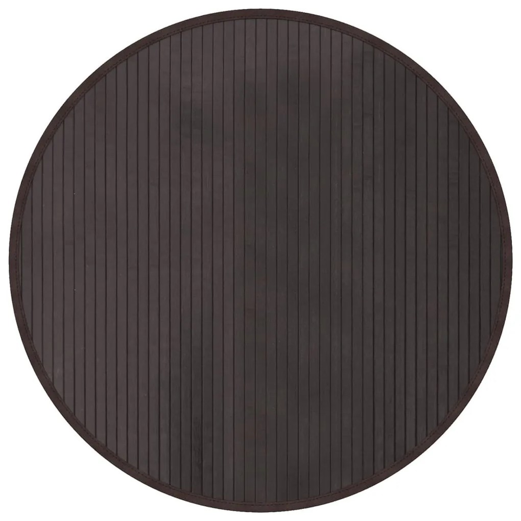 kerek sötétbarna bambusz szőnyeg 80 cm