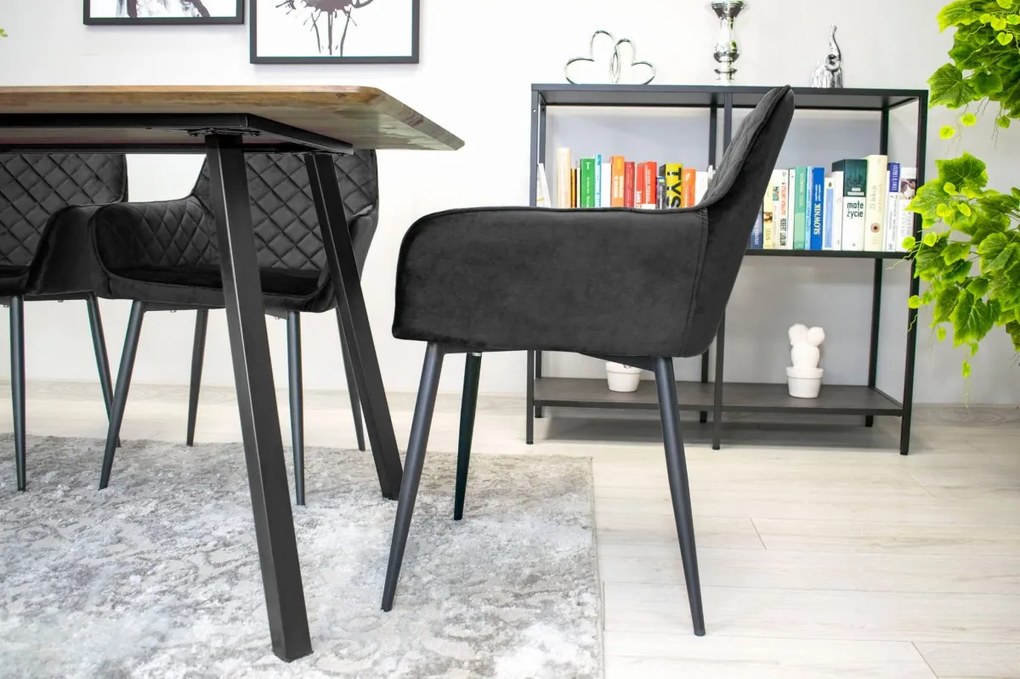 AKCIÓ Fekete bársonyszék NOLA II. minőség