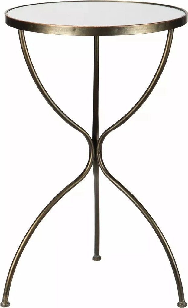 Dohányzóasztal Oldalsó Magas 65cm loft tükör fém asztallap nappaliba