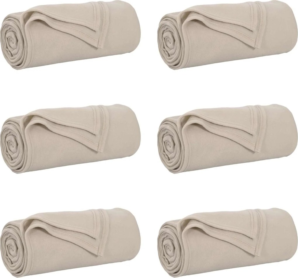 vidaXL Takarók 6 pcs Bézs 170 x 130 cm Gyapjú