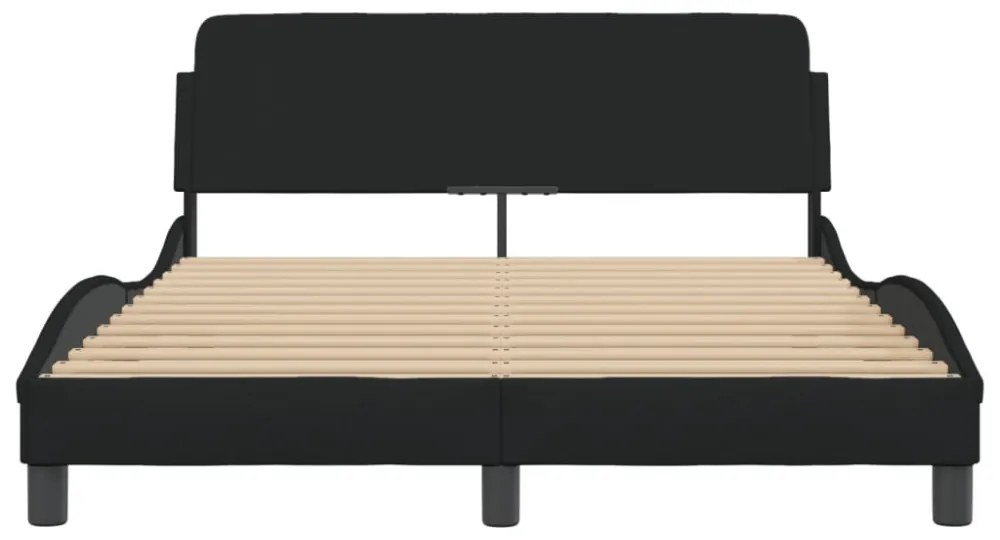 fekete szövet ágykeret Dover 140x200 cm