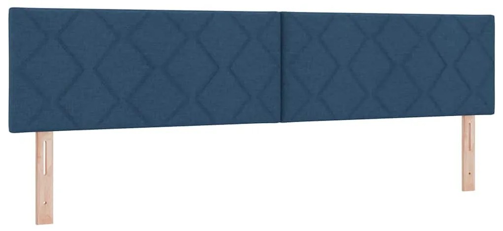 Rugós Ágy matracmal fejtámlával Kék 200 x 200 cm szövet