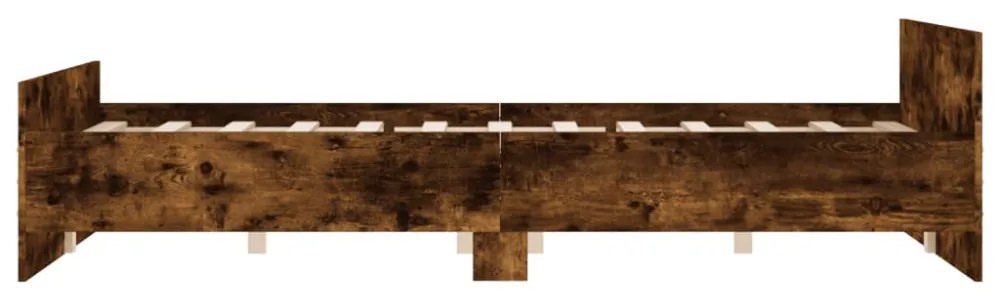 füstös tölgy színű ágykeret fej- és lábtámlával 120 x 190 cm