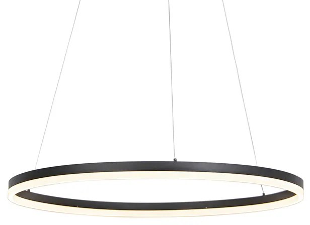 Design függőlámpa fekete 80 cm LED-del, 3 lépésben dimmelhető - Anello