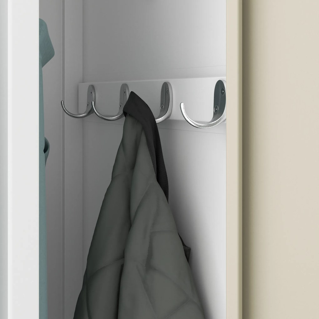 Négyrekeszes munkásszekrény, fehér/sonoma tölgy, 800x1800x500 mm: KACPER Eco Design