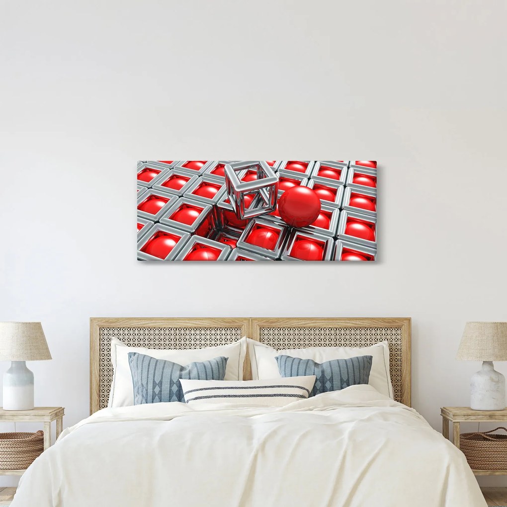 Kép - 3D fémes absztrakció (120x50 cm)
