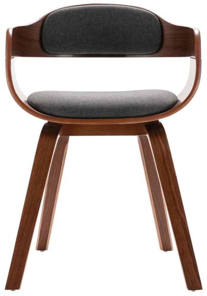 vidaXL hajlított fa és sötétszürke szövet étkezőszék