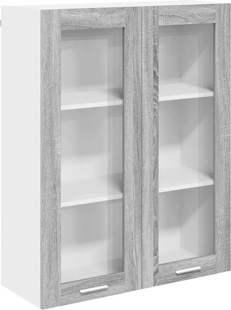 vidaXL Függő szekrény tárolóval Szürke Sonoma 80 x 31 x 100 cm Faanyag