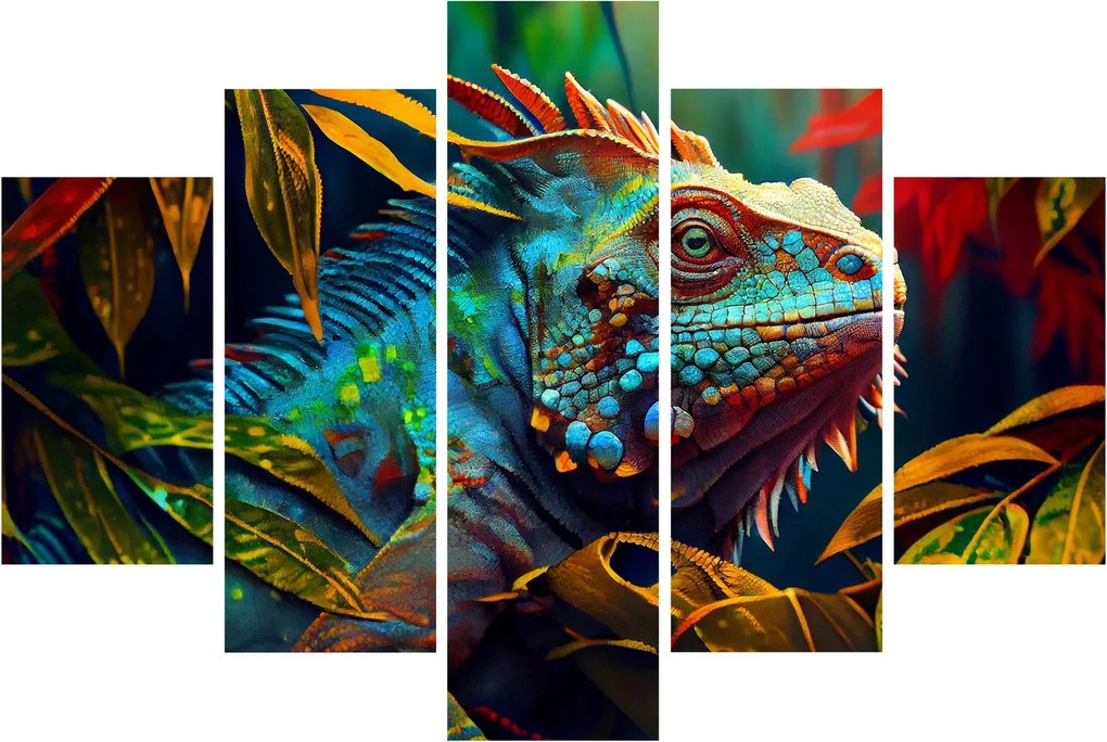 Kép - Színes leguán (150x105 cm)