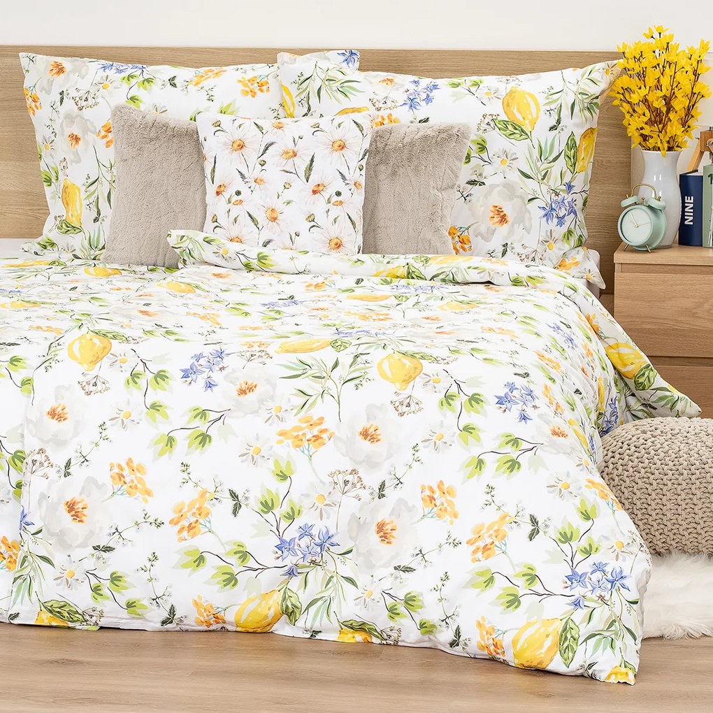 4Home Lemon Delight pamut ágyneműhuzat, 140 x 220 cm, 70 x 90 cm