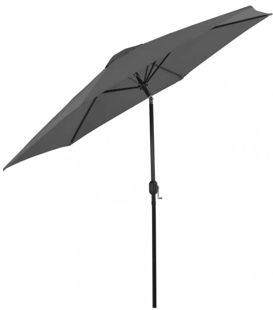 antracitszürke kültéri napernyő fémrúddal, 300 cm átmérőjű
