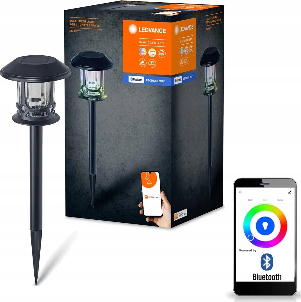 Rgb beszúrható napelemes kerti lámpa IP44 Bluetooth