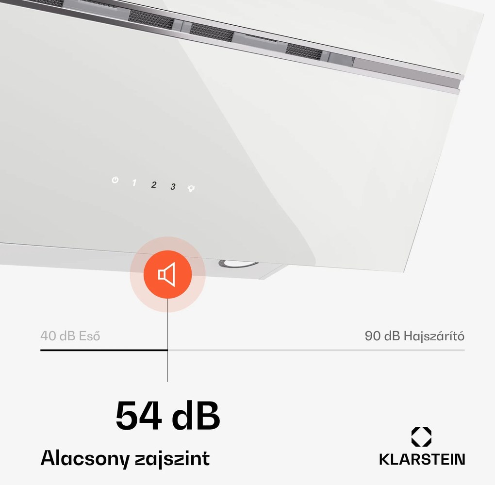 Klarstein Alina elszívó páraelszívó, 80 cm, 615 m³/h, Csendes, EEK A