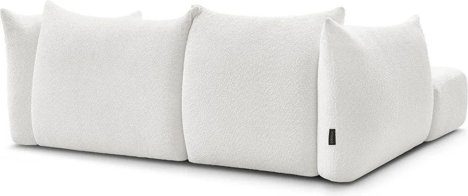 Fehér buklé sarokkanapé (bal oldali-heverő résszel) Azra – Bobochic Paris