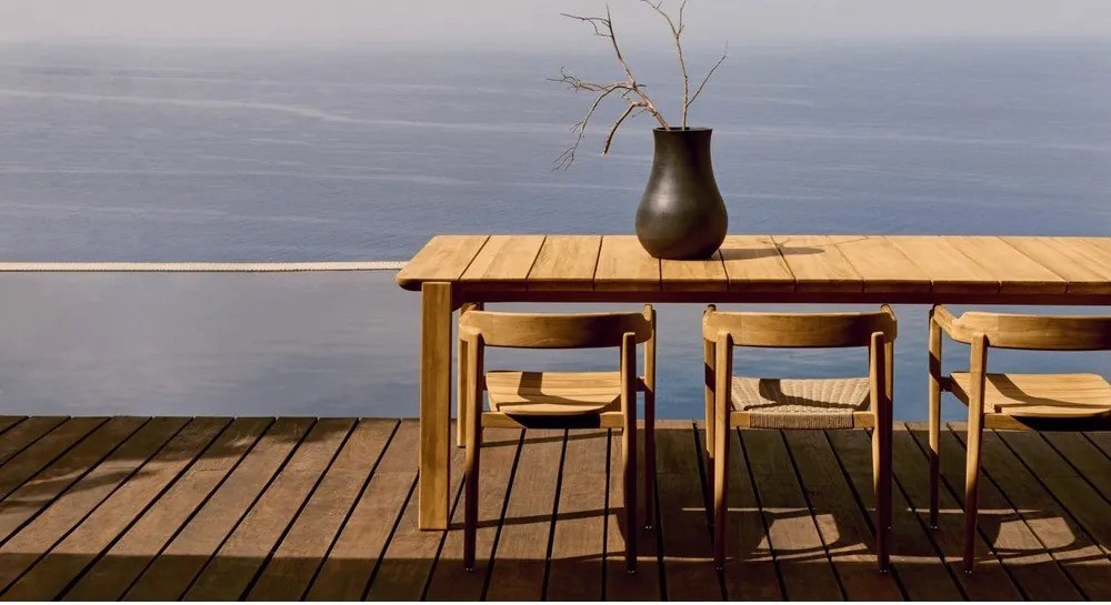 Teakfa kerti étkezőasztal 102x220 cm Icaro – Kave Home