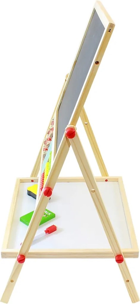 KRUZZEL Gyermek kétoldalas tábla (kréta és mágnes) kellékekkel - 6in1
