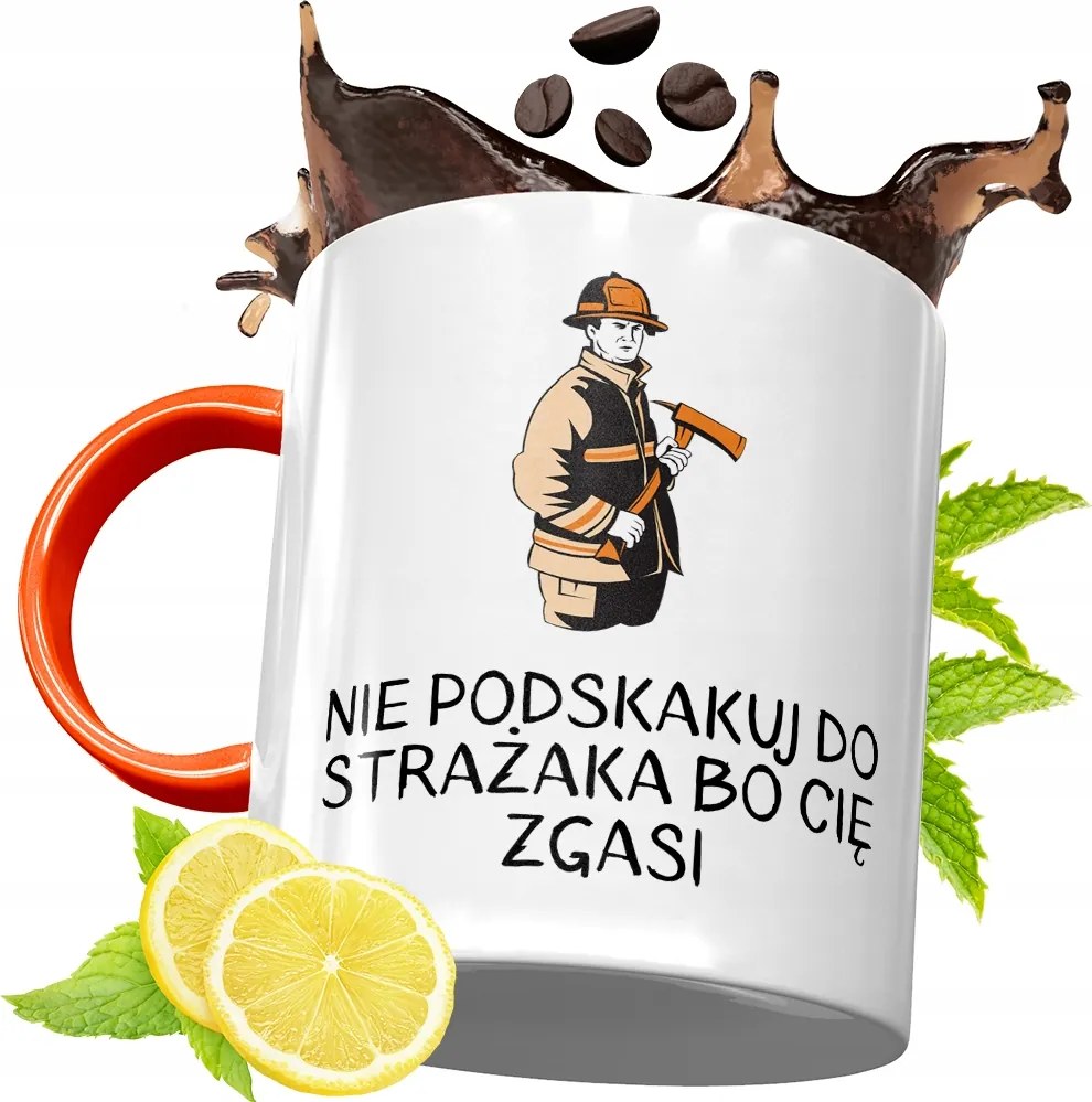 Narancssárga Bögre Tűzoltónak Tökéletes Ajándék fényképes nyomtatással