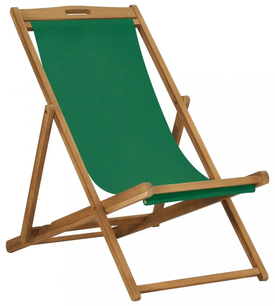 zöld összecsukható tömör tíkfa strandszék