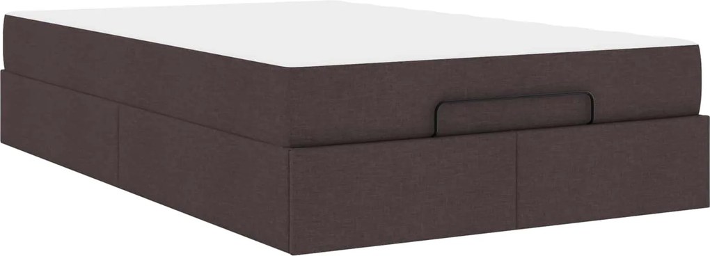 vidaXL Ágykeret matraccal matracmal 2 pcs Sárgásbarna szövet