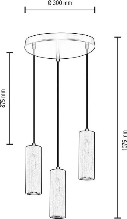 Aldabra Pipe függőlámpa GU10-es foglalat, 3 LED izzó, 5W, fekete-dió