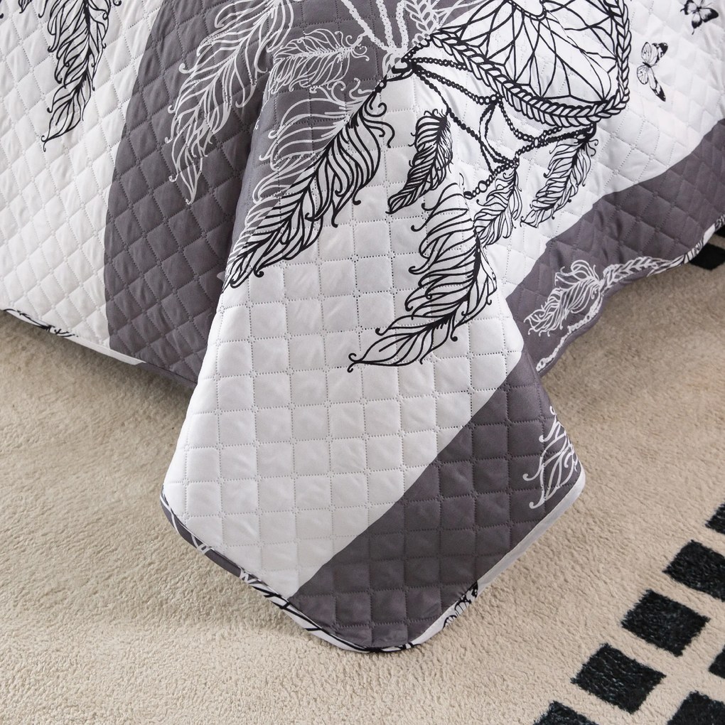 Ágytakaró TIRSO szürke-fehér Méret: 220 x 240 cm