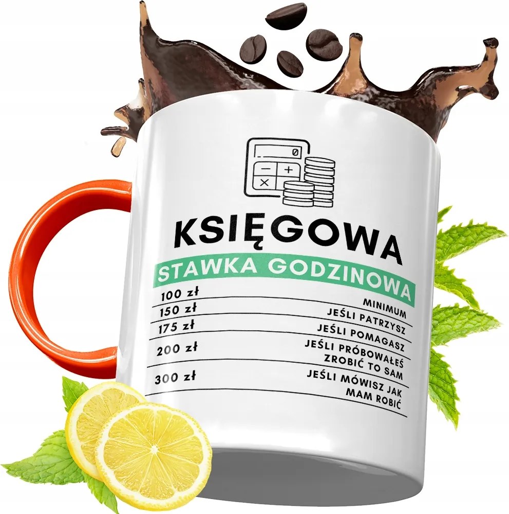 Narancssárga Bögre Könyvelőnek Ajándék fényképes nyomattal