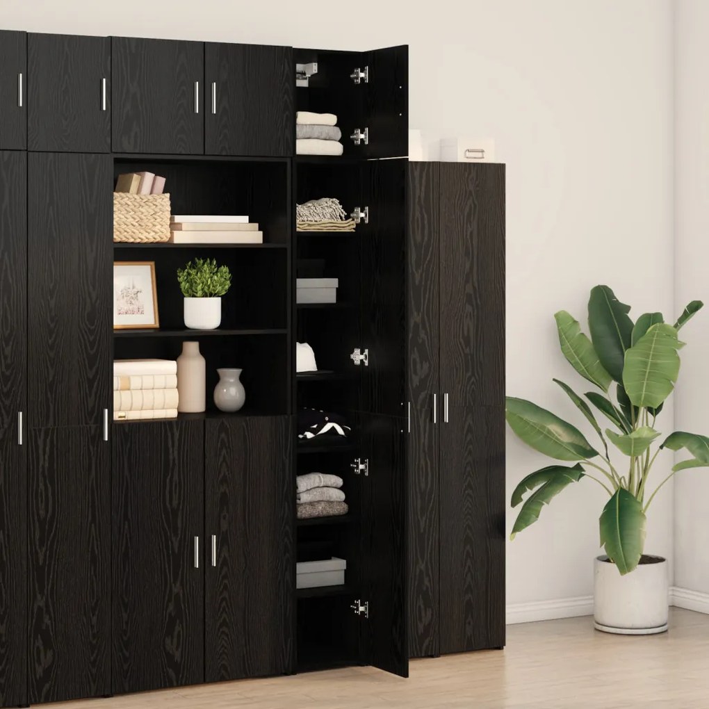 Slim tárolószekrény Fekete tölgy 30x42.5x225 cm Szerelt fa