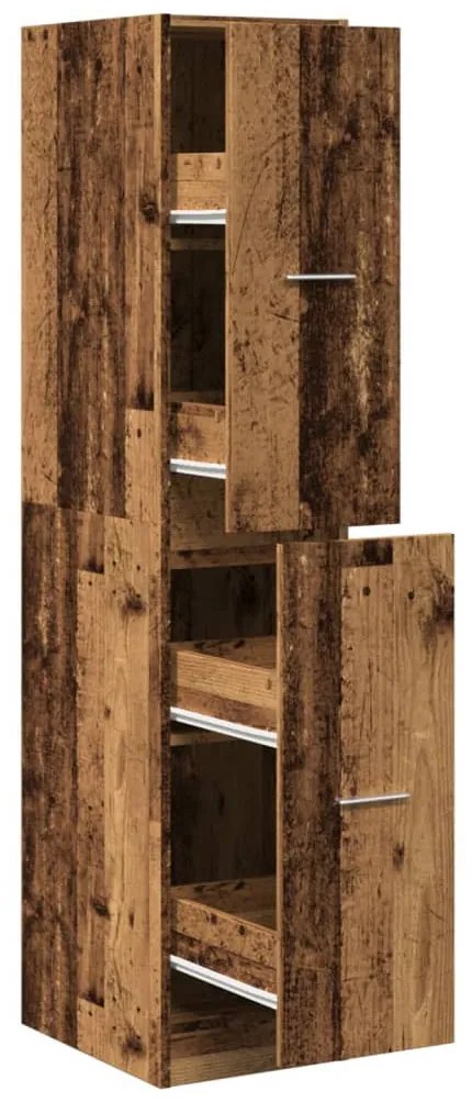 antik fa színű szerelt fa patikaszekrény 30 x 41 x 144,5 cm