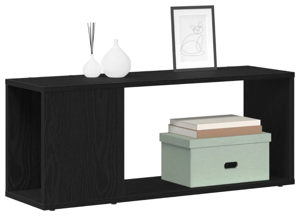 TV állvány, fehér, 80x24x32 cm, mérnöki fa