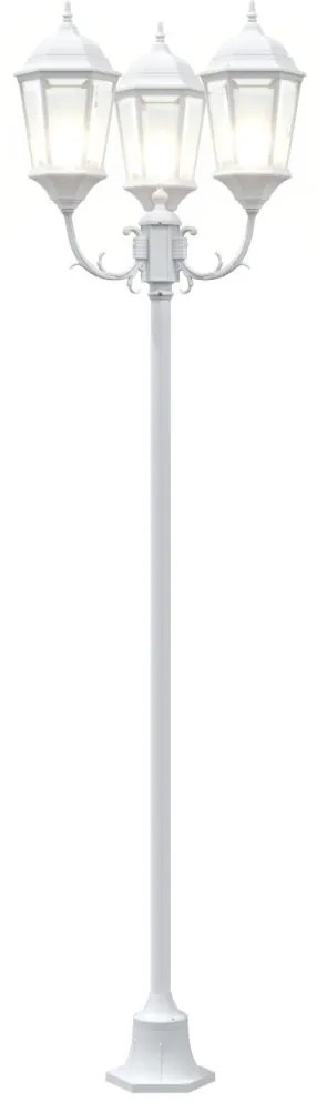 Kerti Lámpaoszlop 3-Fény E27 Fehér 220 cm Alumínium
