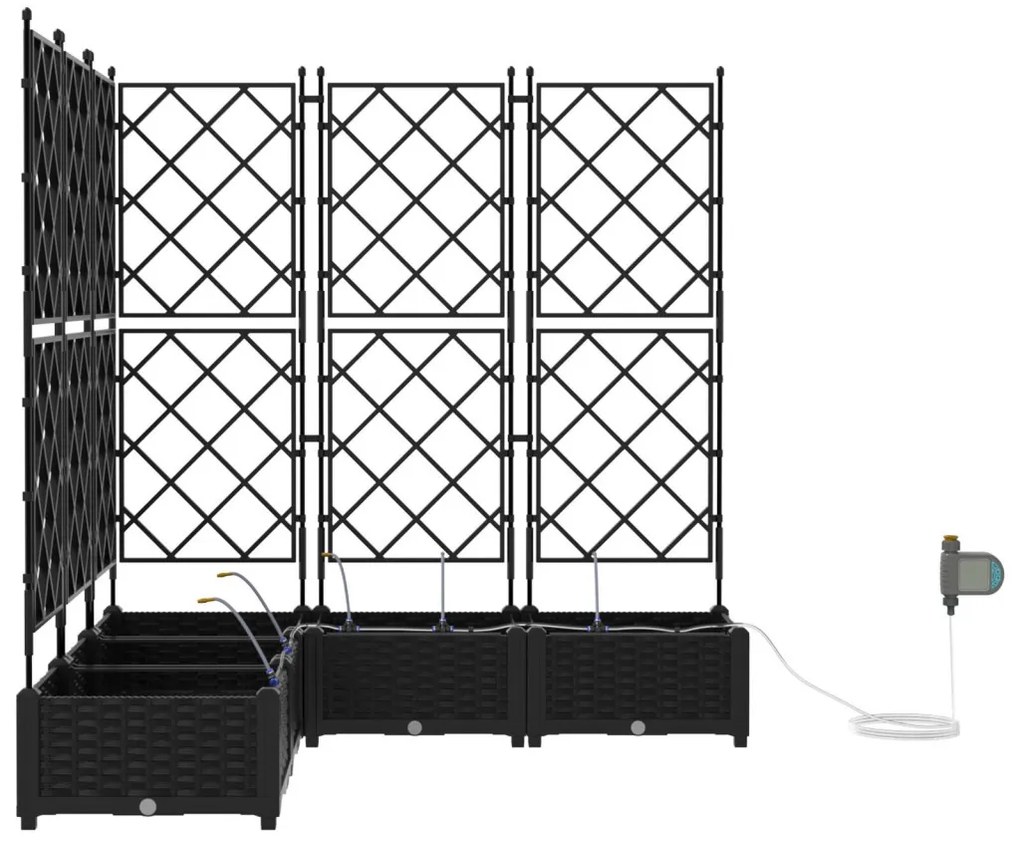 Kerti ültetők Fekete 120 x 120 x 126 cm Acél