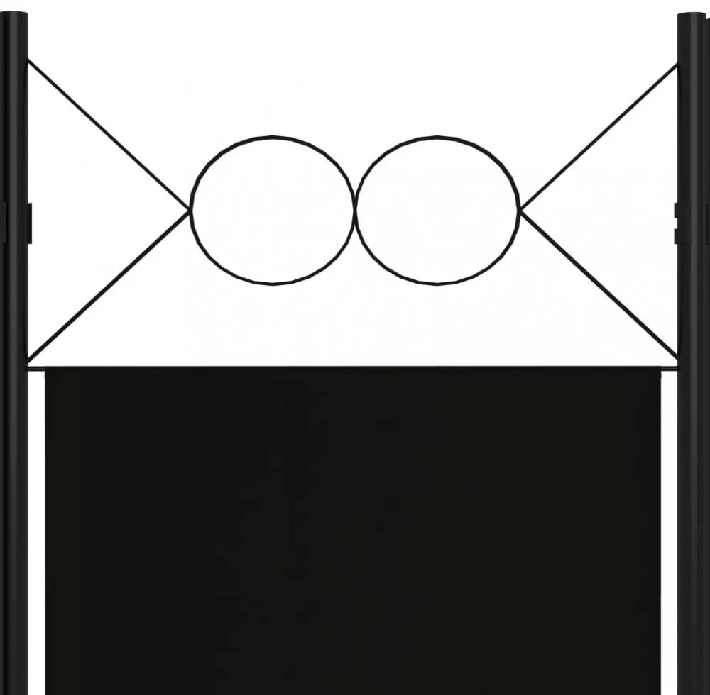fekete 5 paneles paraván 200 x 180 cm