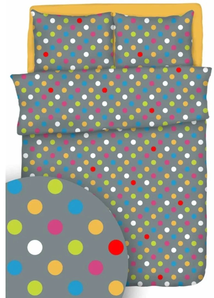 Rainbow szürke krepp ágyneműhuzat TiaHome - 1x Párna 90x70cm, 1x Paplan 140x200cm
