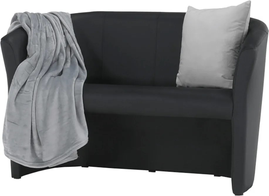 Klub duplafotel, fekete textilbőr, CUBA