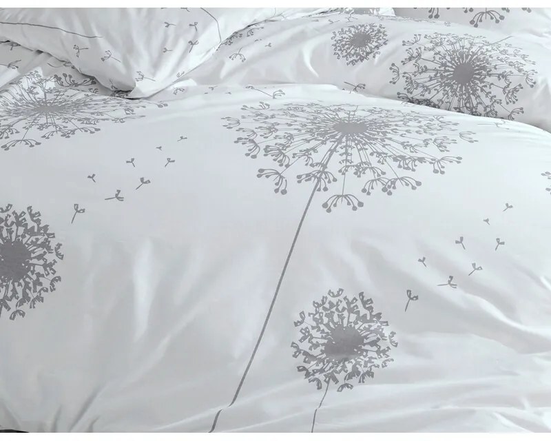 BedTex Pamut ágynemét Pampeliška szürke, 220 x 200cm, 2 db 70 x 90 cm