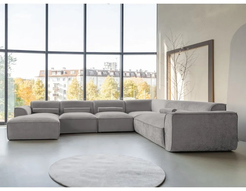 Világosszürke sarokkanapé (jobb oldali) Flex Felix – Miuform