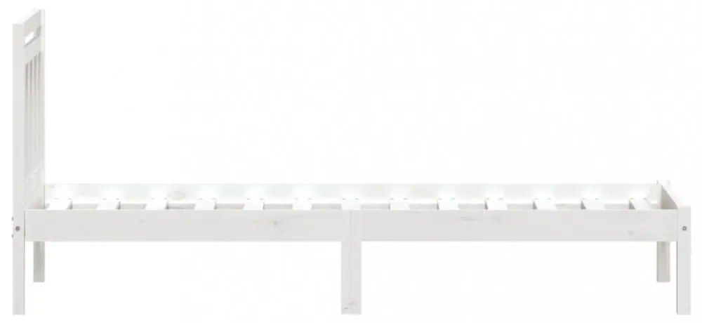 fehér tömör fa ágykeret 90 x 190 cm (Single)