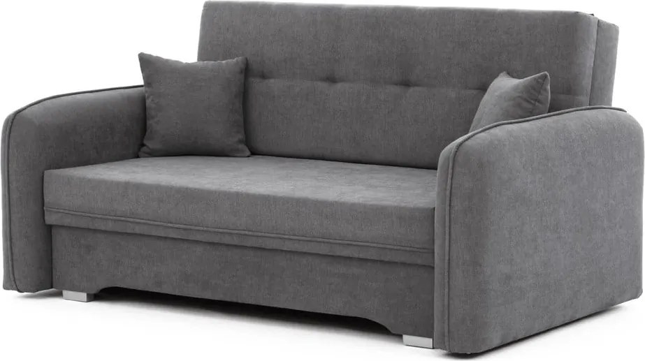 Szürke zsenília kinyitható-tárolóhelyes kanapé 155 cm Laine – ELTAP