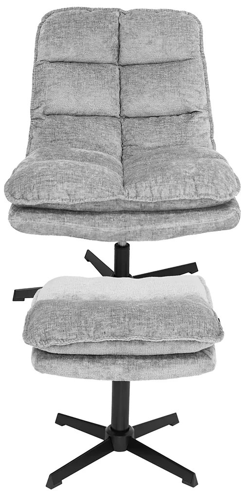 Relaxační forgó fotele KATANIA lábtartóval, világosszürke