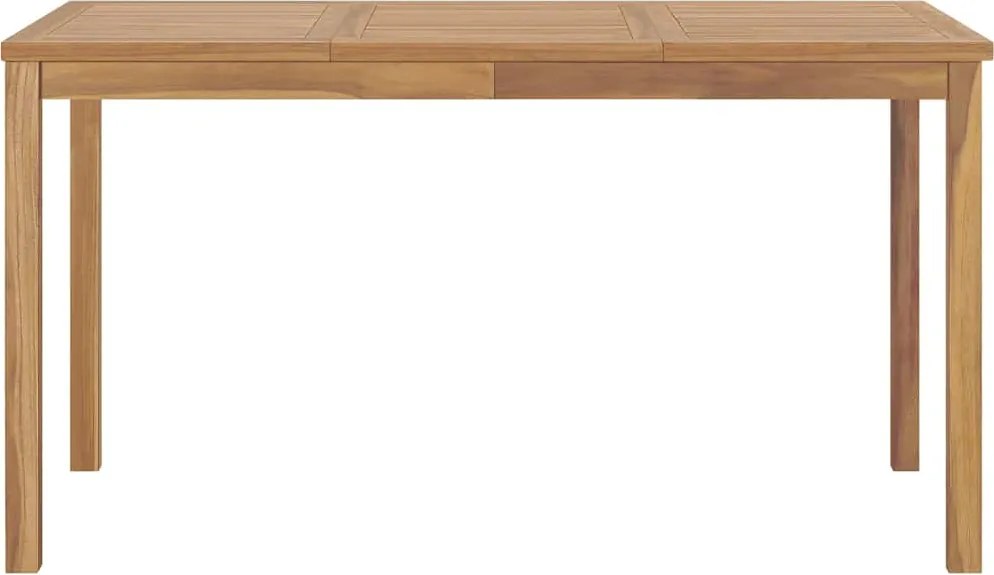 vidaXL tömör tíkfa kerti étkezőasztal 140 x 80 x 77 cm