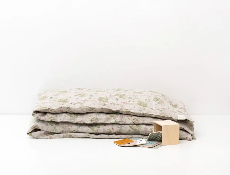 Nature bézs len gyerek ágyneműhuzat, 140 x 200 cm - Linen Tales