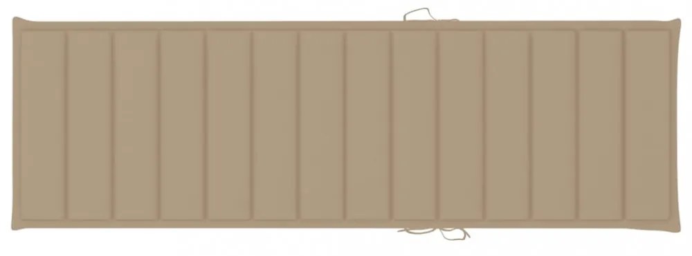 bézs oxford szövet napozóágy párna 200 x 70 x 3 cm