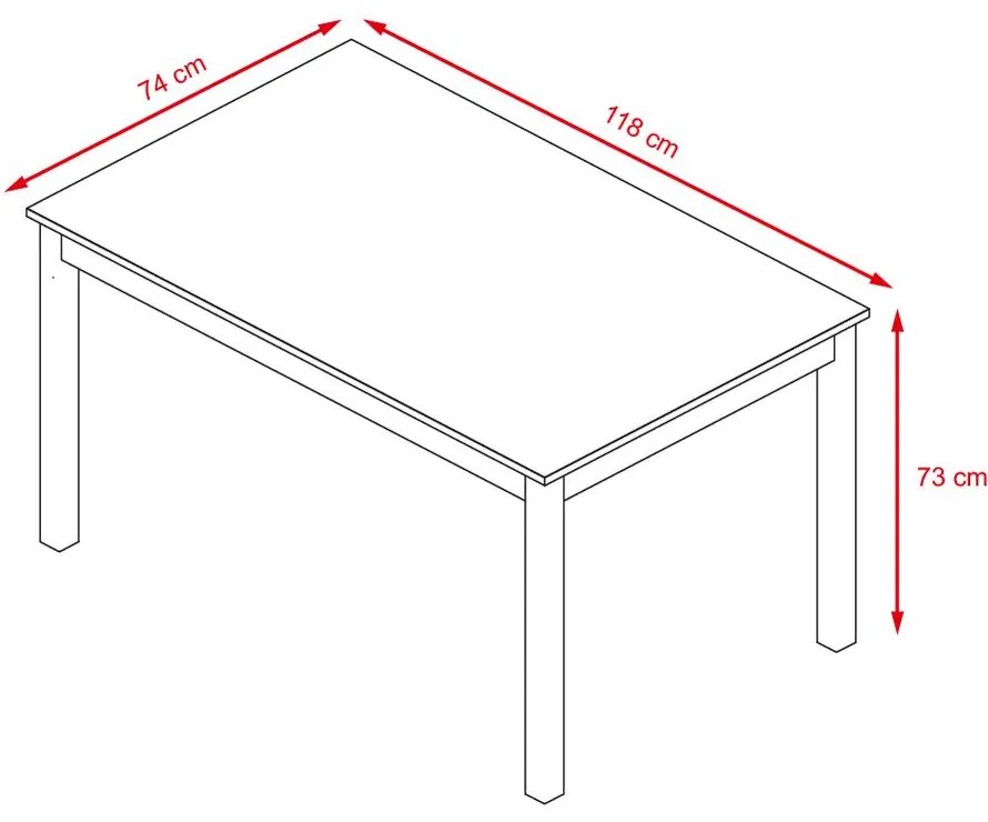 Catini KAMPALI Étkezőgarnitúra 4x szék + asztal - Fehér