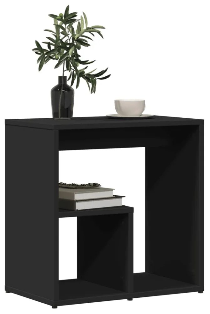 2 db fekete szerelt fa kisasztal 50 x 30 x 50 cm