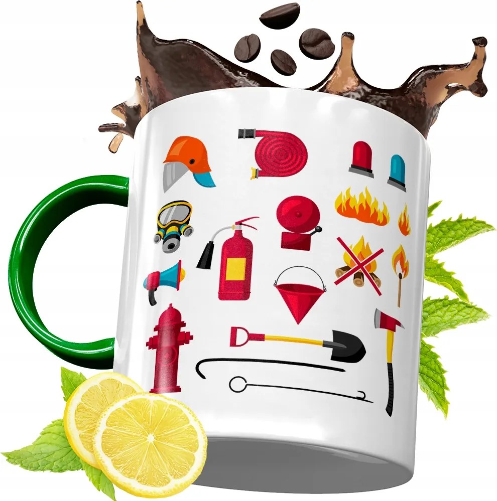 Zöld Bögre Tűzoltónak Tökéletes Ajándék fényképes nyomtatással